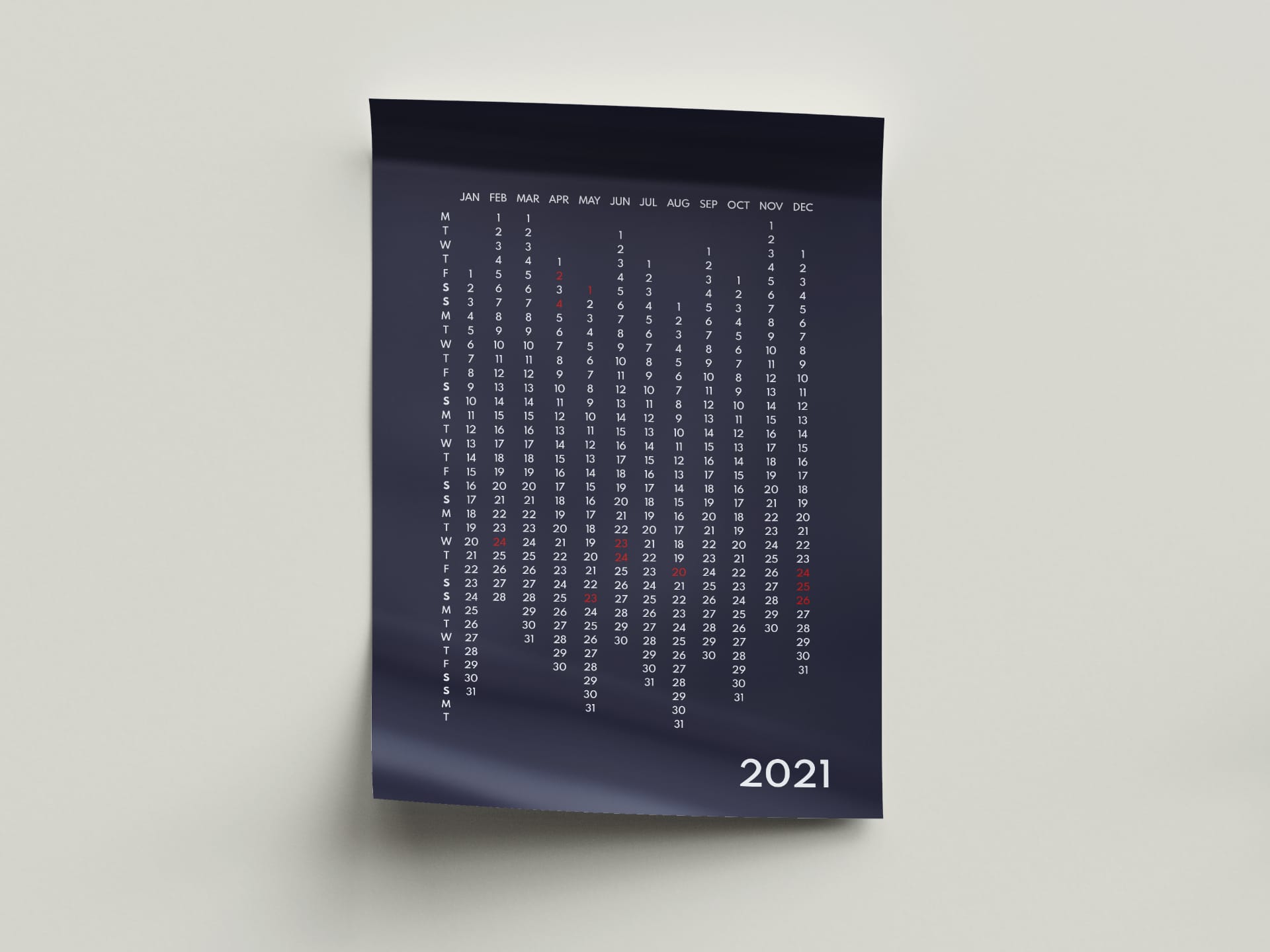 Mitra Consult Vertical Calendar 2021