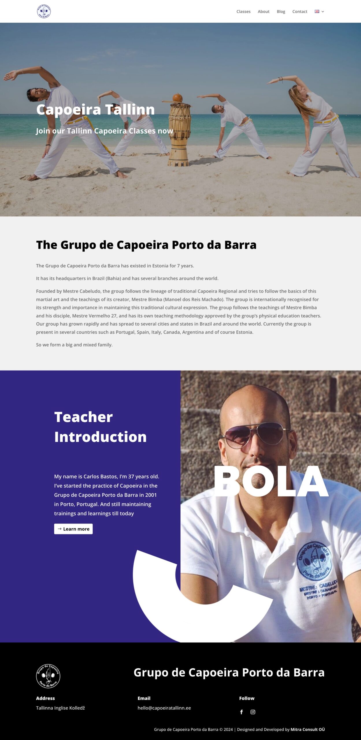 Capoeira Tallinn Landing Page