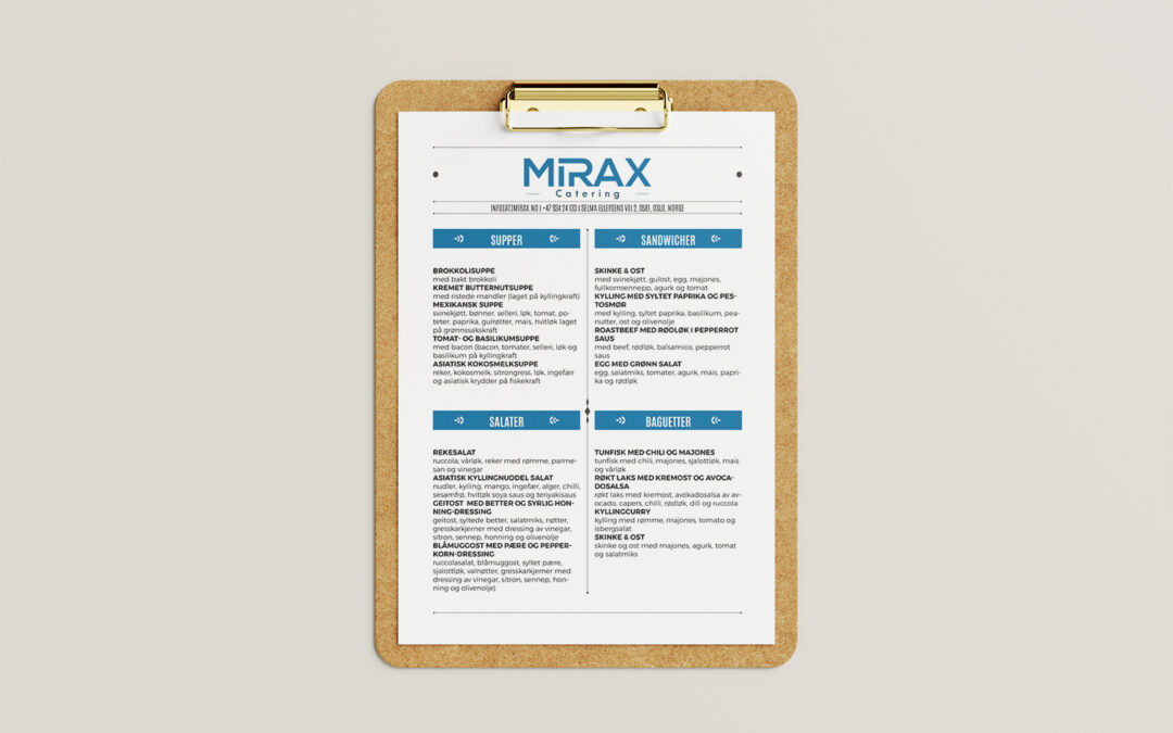 Mirax Catering Menu